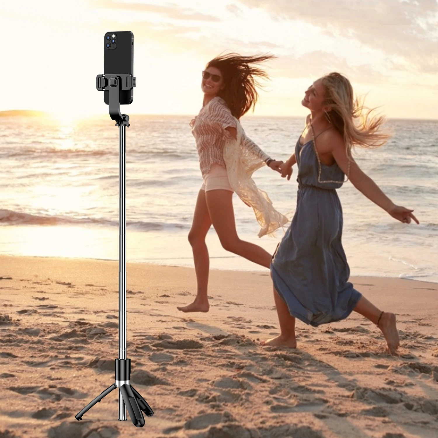 Selfieshow L02 Foldable Selfie Stick Mini Tripod Wireless Bluetooth Monopod 360 rotate Phone Holder for iPhone Samsung Xiaom
