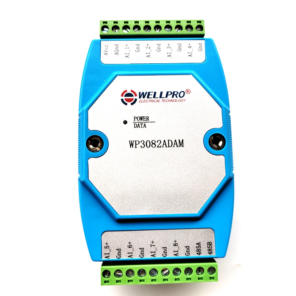 WP3082ADAM 8AI 0-20MA 4-20MA Analog Input Module RS485 MODBUS RTU Communications WP3082ADAM