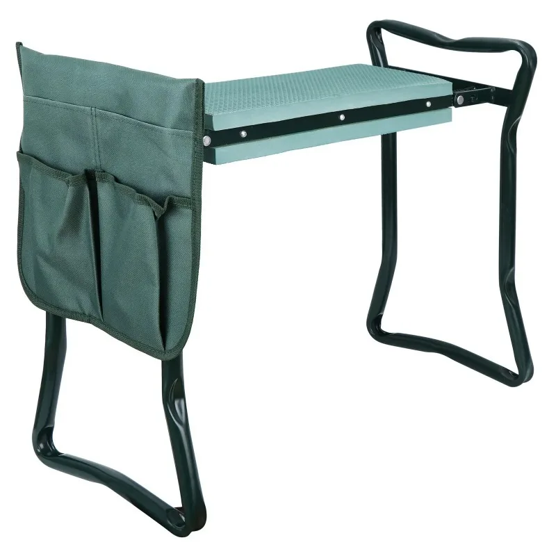 Foldable Garden Kneeler Kneeling Bench Stool Soft Cushion Seat Pad & Tool  With Storage Pouch