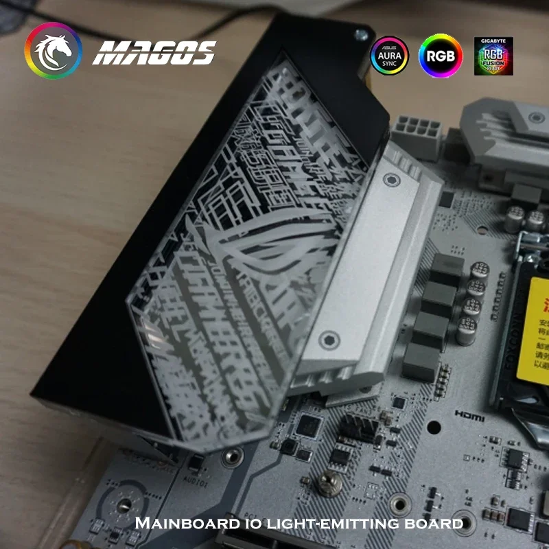 Personalizar placa-mãe io decoração painel rgb suporte de iluminação chassi argb móvel mainboard capa aura sincronização pc caso mod