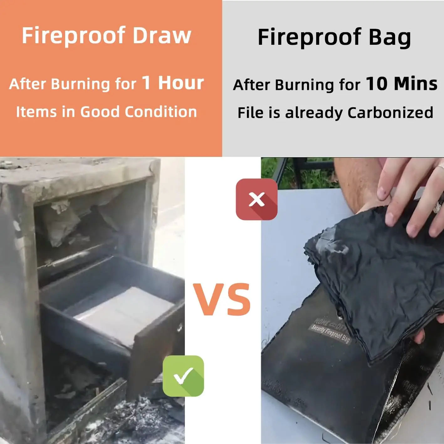 Fireproof Cabinet Safe Box, Home Security Safes with Fireproof Lock Drawer, Money Cabinet Safe Box Safety Key Lock for Home Offi