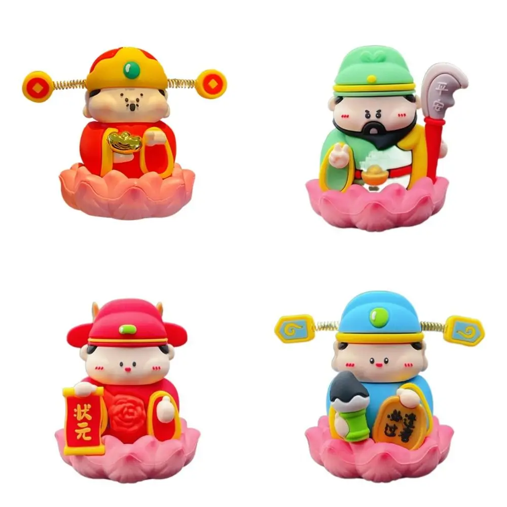 Cute Cartoon God of Wealth Car Ornaments Little God of Wealth Spring Hat Desktop Decoration Christmas Gifts Lotus Lucky Doll Toy