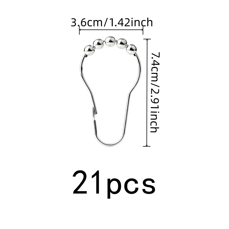 21 pcs Creative Gourd Curtain Hooks, Rolling Ball Smooth Glide, Home Bathroom & Bedroom Curtain Rod, Durable Anti-Fall