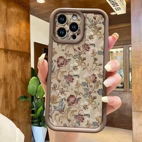 Vintage Floral Pattern Case For Samsung A56 5G Cases Galaxy A36 A16 A35 A55 A34 A54 A53 A52 S25 Ultra S24 Plus S23 FE S22 Cover