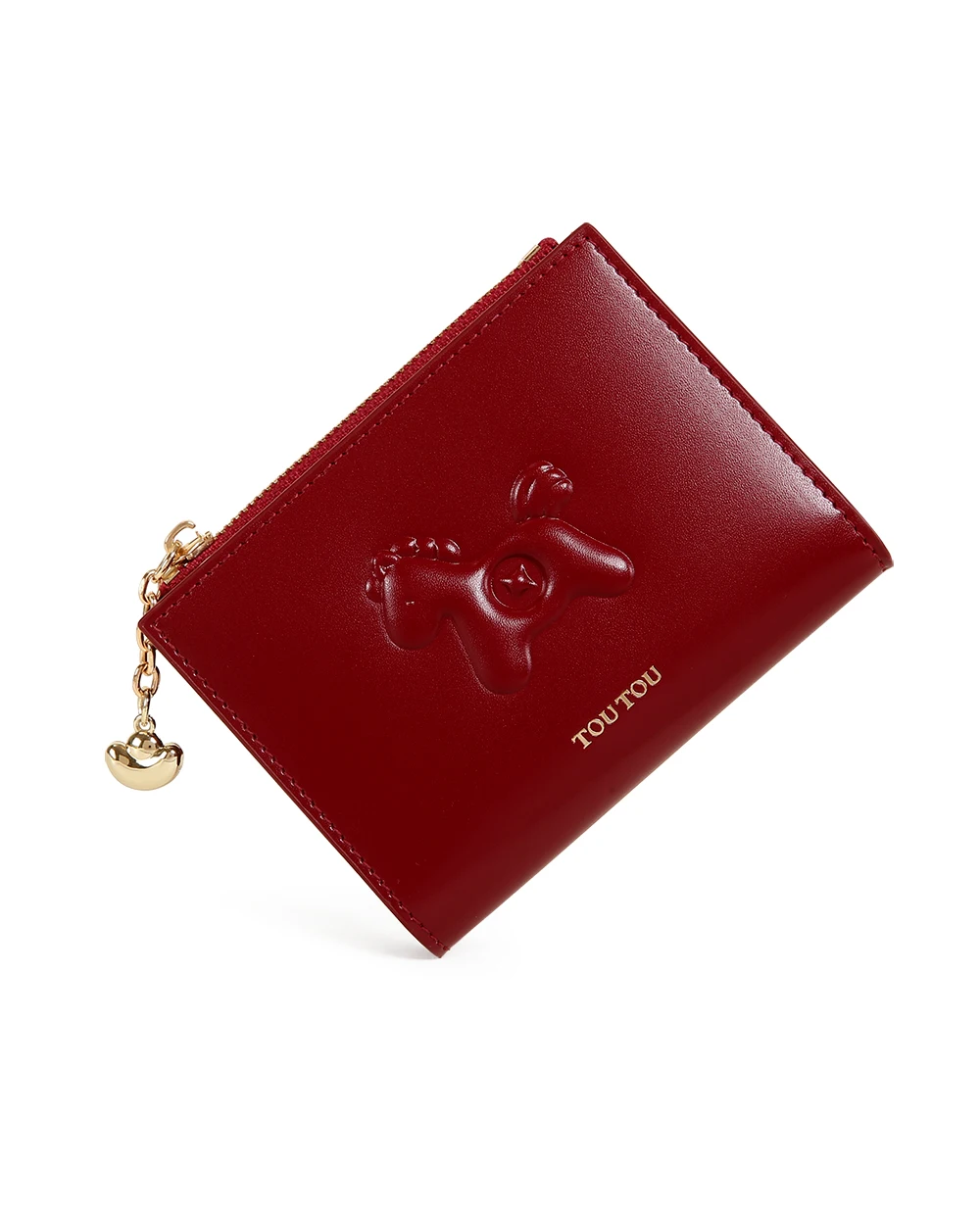 Toutou Red New Cowhide Wallet, ein leichter, kompakter roter Karten- und Münzbeutel, kleiner Damen-Geldbeutel, Kartenhalter, Caibu-Kartenetui – Detail 25