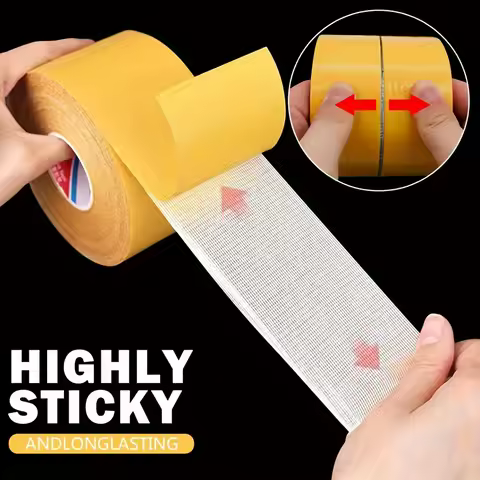 0M Mesh Cloth base adhesive Mesh High Viscosity Transparent Double-Sided Tape Glass Grid Fiber Adhesive Tape Carpet Adhesive