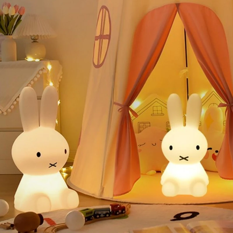 Cute Lighting Rabbit Mood Light LED Desk Lamp Cute Cartoon Children\'s Gift Bedroom Bedside Light Living Room Floor Light