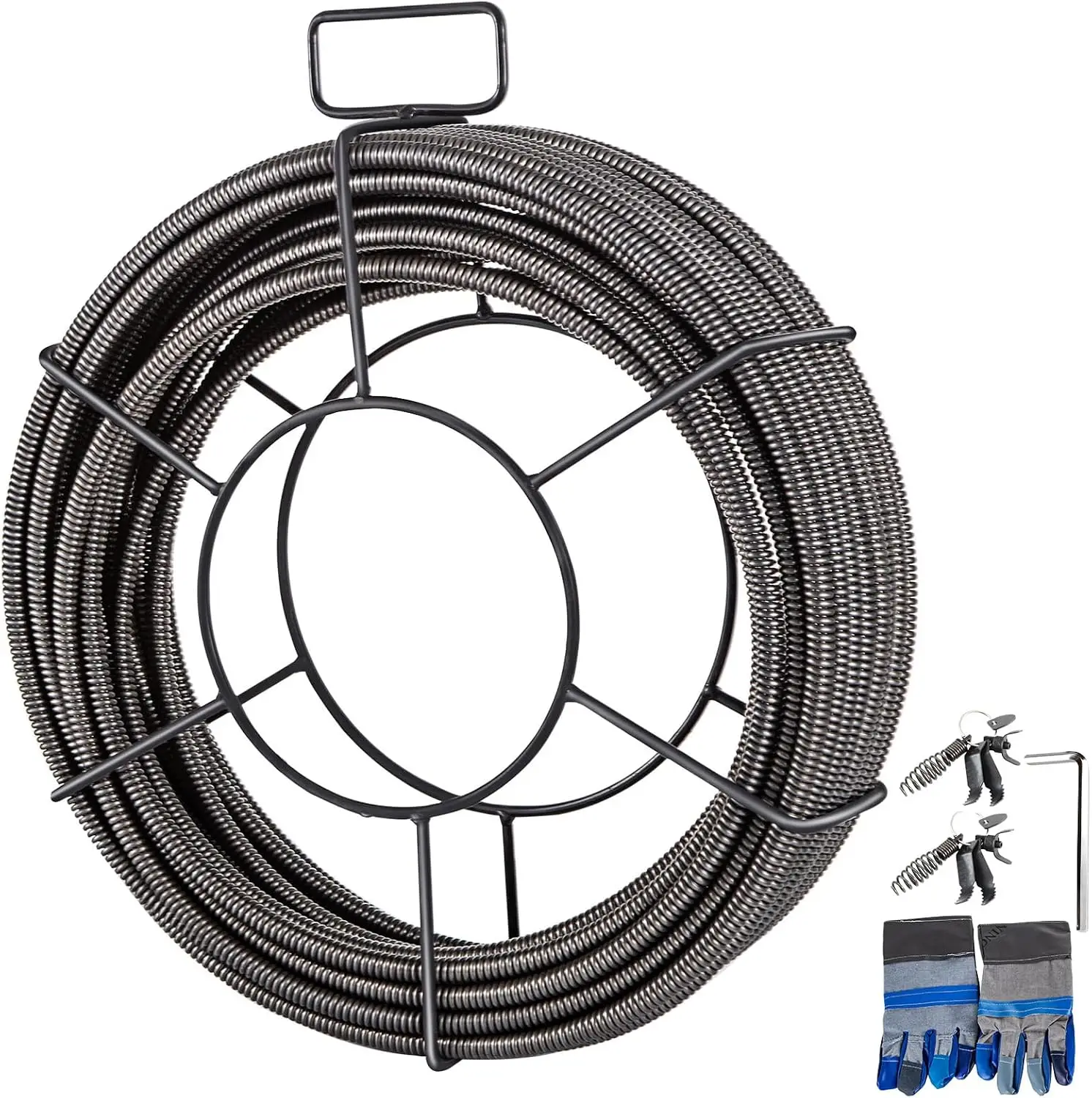 Drain Cleaning Cable 100 ft x 1/2 inch Solid Core Cable Sewer Cable, Drain Auger Cable Cleaner, Snake Clog Pipe Drain Cleaning C