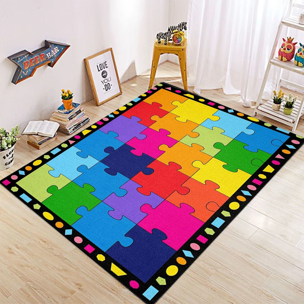 Silly Circles Colorful Abstract Classroom Seating Area Rug for Preschools Daycares Libraries and Learning Centers