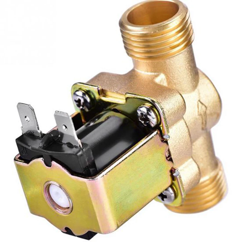 Interruptor de válvula de agua G3/4 pulgadas, válvula solenoide de latón AC220V para calentador de agua