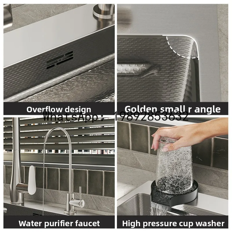 CZ Thick Plate 304 Stainless Steel Kitchen Sink Original Color silver Large Single Bowl Vegetable Washing Basin Dishwashing Sink