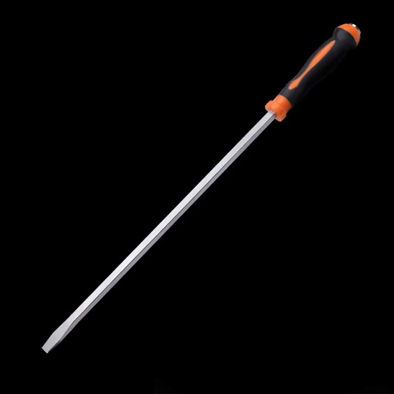 Industrial Super Large Long Rod Screwdriver Slotted Screwdriver High Hardness CR-V Forged Durable Slotted With Knockable End