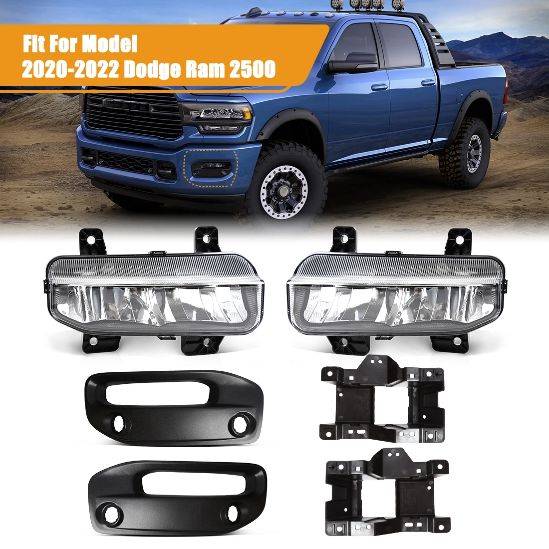 Дневные Противотуманные фары для Dodge Ram 2500 2019 2020 2021 2022 2023