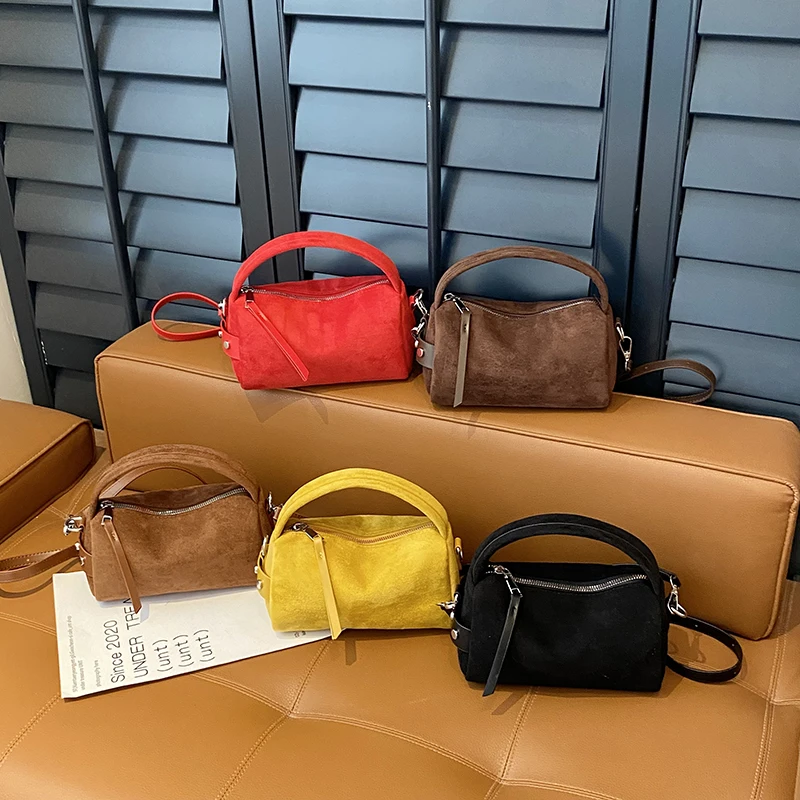 Fashion Retro Mini PU Leather Shoulder Bags for Women Bucket Crossbody Bag Luxury Designer Purses and Handbags