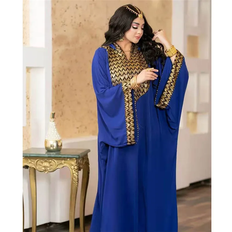 

African Muslim Kaftan Abaya Chiffon Dress Women Dubai Abayas Evening Gown Hooded Dress Plus Size Boubou Musulmane Djellaba Femme