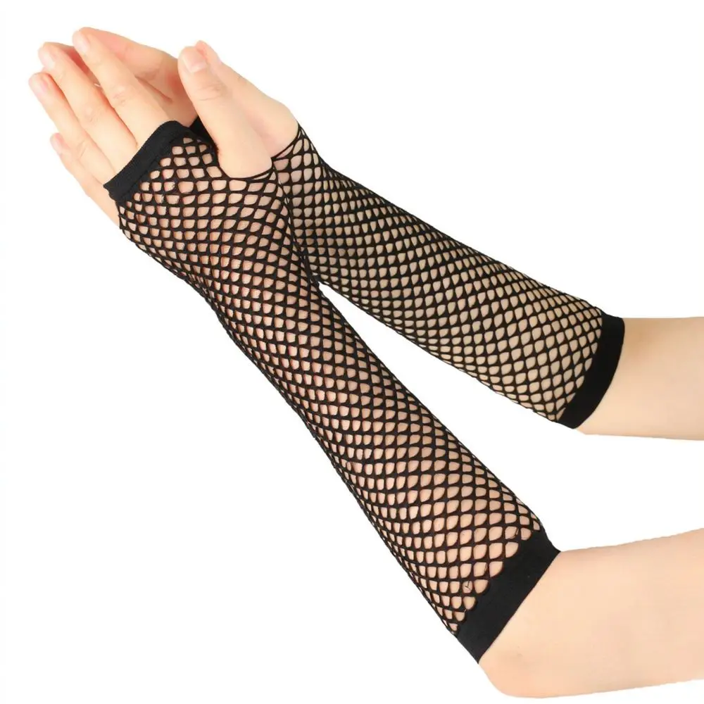 Fingerless Mesh Fishnet Sleeves Elastic Arm Warmers For Beichen Fashion Punk Style Clubwear Party Aesthetic Outfit Gear