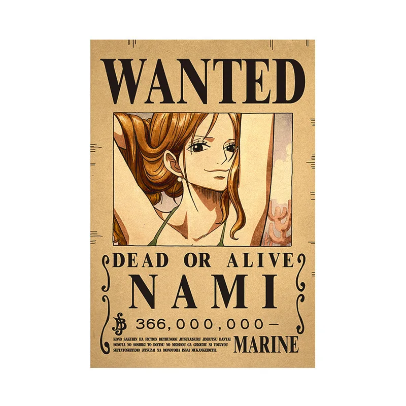 ONE PIECE Nika Gear 5 Luffy 3 Billion Bounty Wanted Posters New Four Emperors Law Figure Vintage Decoration Poster Toys Gift