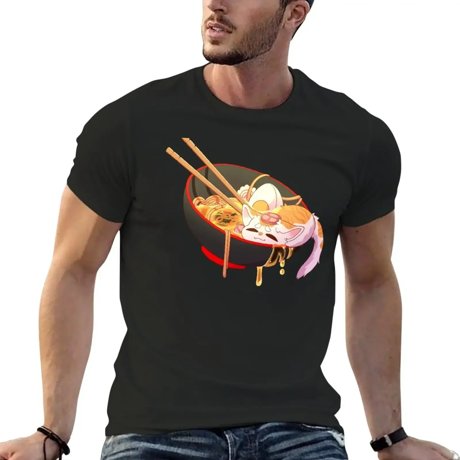 

Ramen Cat T-Shirt graphic shirts customs blacks mens cotton t shirts