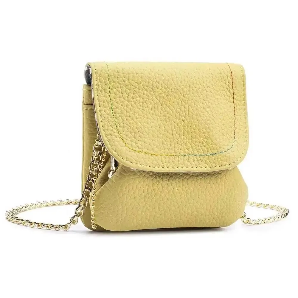 Brand Lady Coin Wallet Small Coin Bag Wallet Genuine Leather Women's Chain Coin Purse Lady Wallet Multifunctional Coin Purse