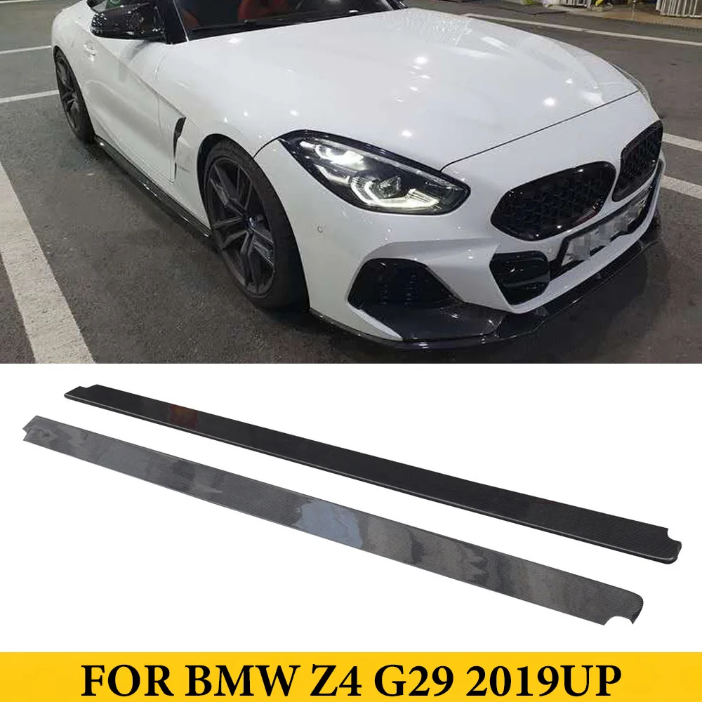 For BMW Z4 G29 2019UP Carbon Fiber Side Skirts Extension Lip Aprons Car Styling