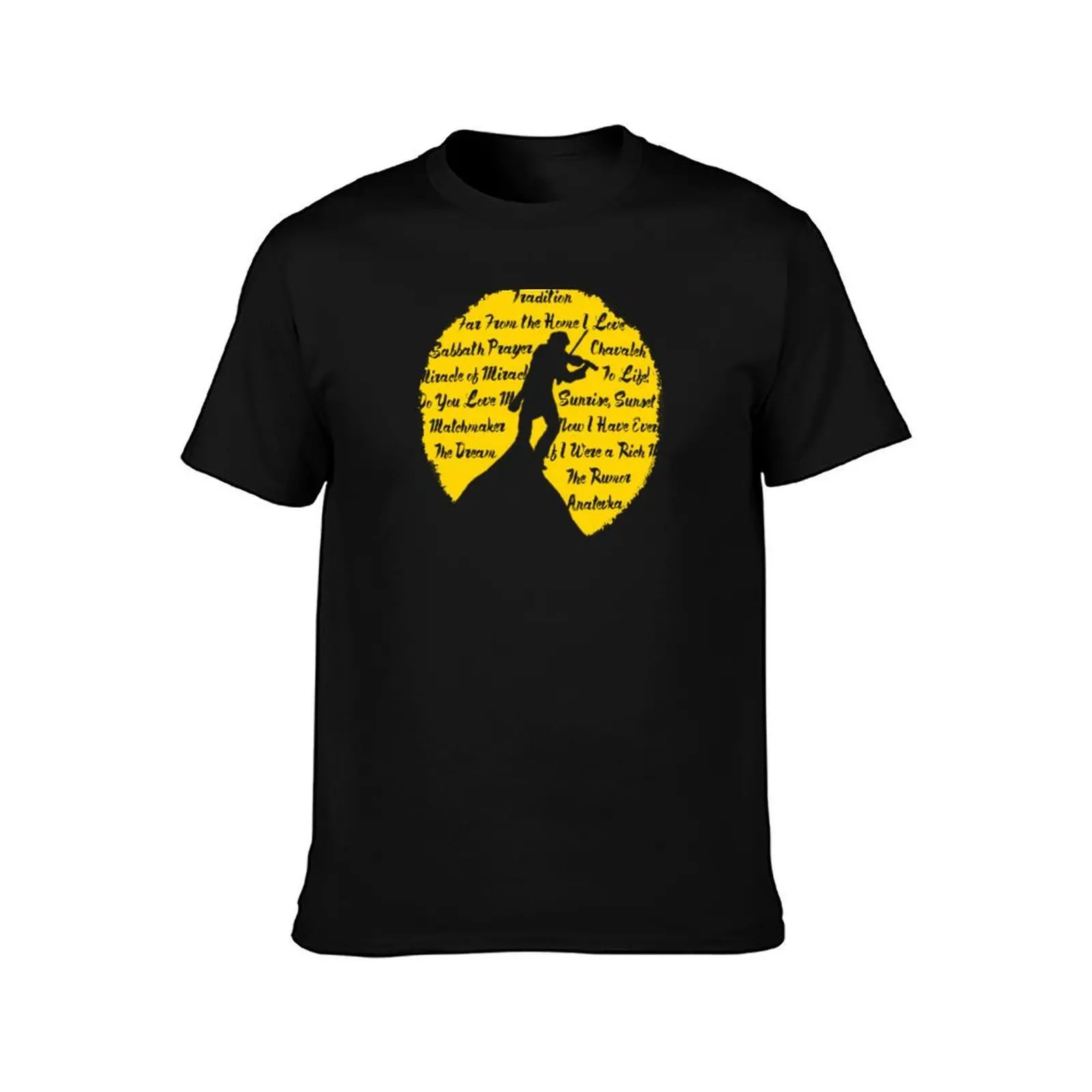 Fiddler on the Roof - Cutout T-Shirt, Summer Casual Cotton Tee, Oversized Streetwear Tops, Vintage Graphic Print, 100% Cotton