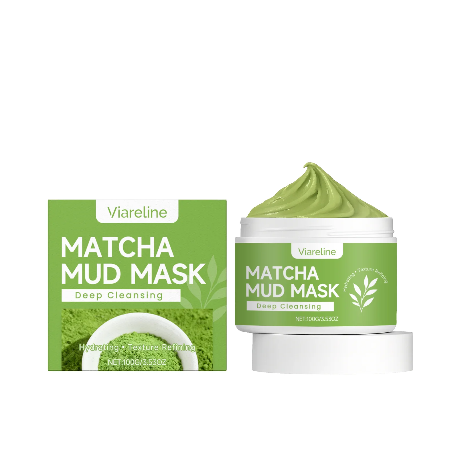 Matcha Mud Mask Deep Cleansing Brightening Hydrating Acne Blackhead Treatment Oil Control Shrink Pores Soft Refreshing Mud Mask