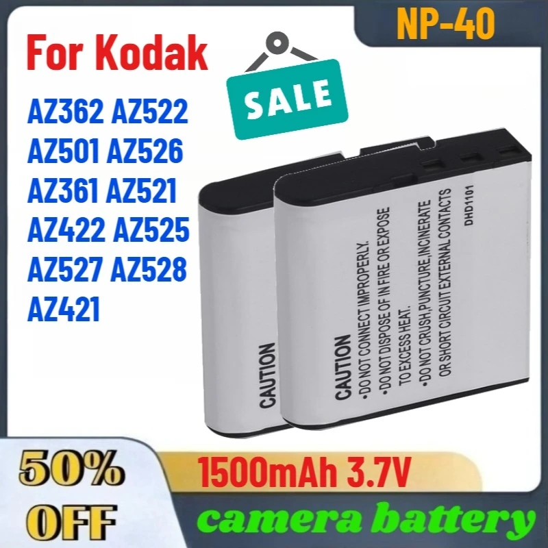 

1500mAh 3.7V NP-40 Digital Battery for Kodak AZ362 AZ522 AZ501 AZ526 AZ361 AZ521 AZ422 AZ525 AZ527 AZ528 AZ421 Camera