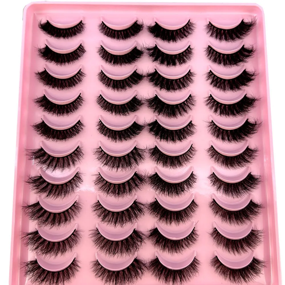 Nieuwe Gemengde 20 Paar 5d Pluizige Nertsenwimpers 3d Natuurlijke Valse Wimpers Mink Wimpers Zachte Wimpers Make-Up Kit Cilios