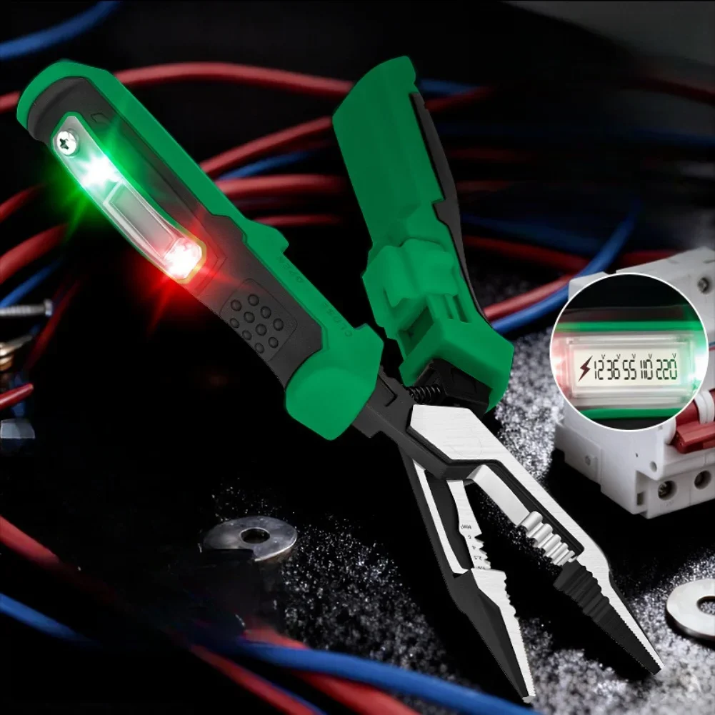 Multi Functional Electrician Pliers Wire Stripper Digital Voltage Display For Wire Splitting And Stripping Cable Cutter Tool