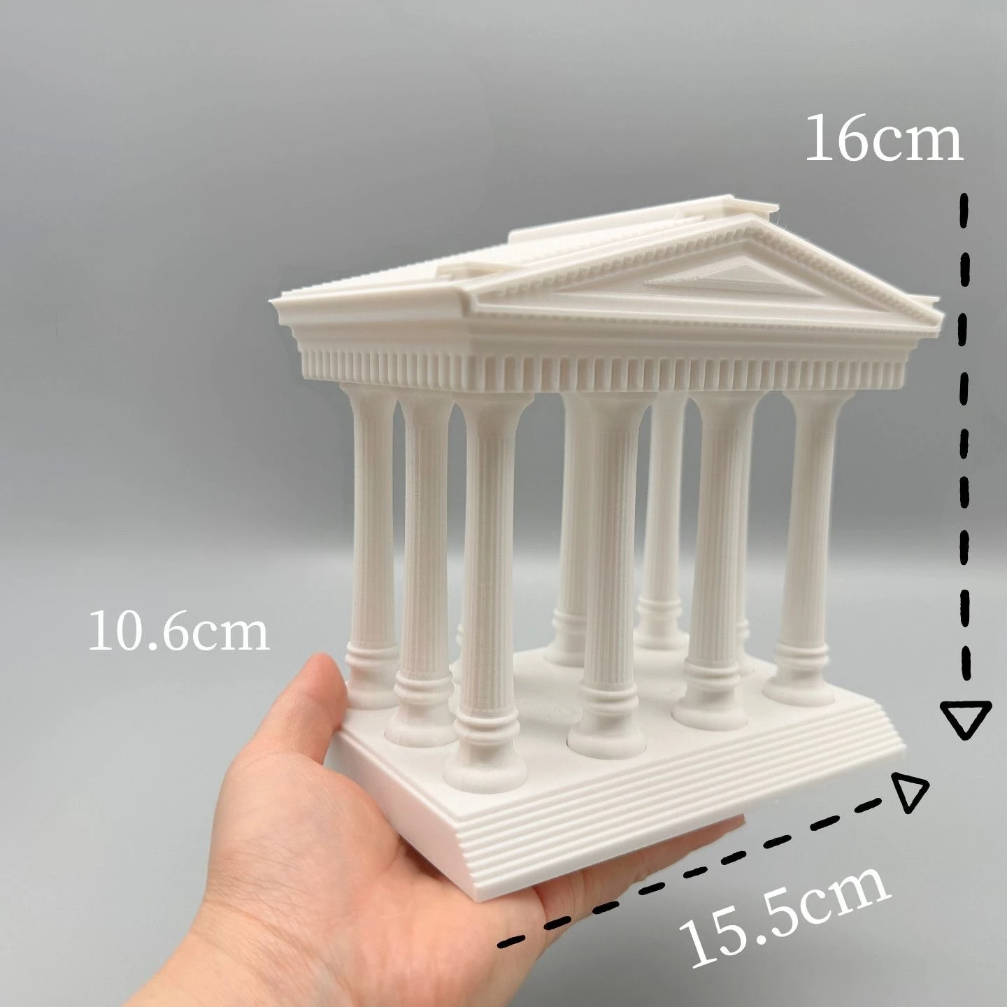 

16cm Greek Temple Aquarium Decoration, 3D Printed Fish Tank Aquarium Accessories, Eco friendly PETG, Fish Evacuation House