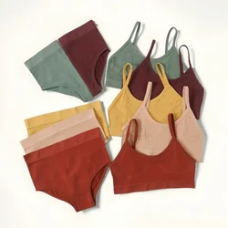 Women Seamless Bra And Panties Set U-Back Push Up Bralette Top Comfort Breathable Briefs Sexy Lingerie Sports Underwear Set