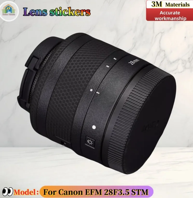 

For Canon EFM 28F3.5 STM Camera lens sticker, DIY skin, Precision tailoring wear-resistant protective film