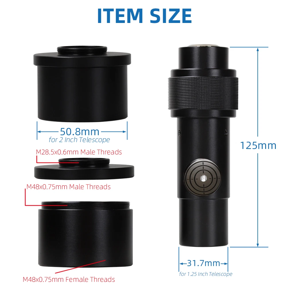 EYSDON 1.25 "กล้องโทรทรรศน์ Collimator Red Dot เลเซอร์2" สายเชื่อมต่อสำหรับ Newtonian Reflector กล้องโทรทรรศน์บน Astrophotography