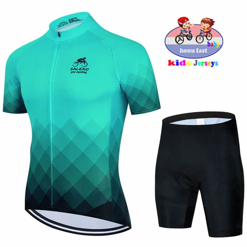 Imagen 2 del producto Nuevo Conjunto de Jersey de ciclismo de manga corta para bebés, ropa transpirable para niños, uniforme de bicicleta de verano de secado rápido, novedad de 2026