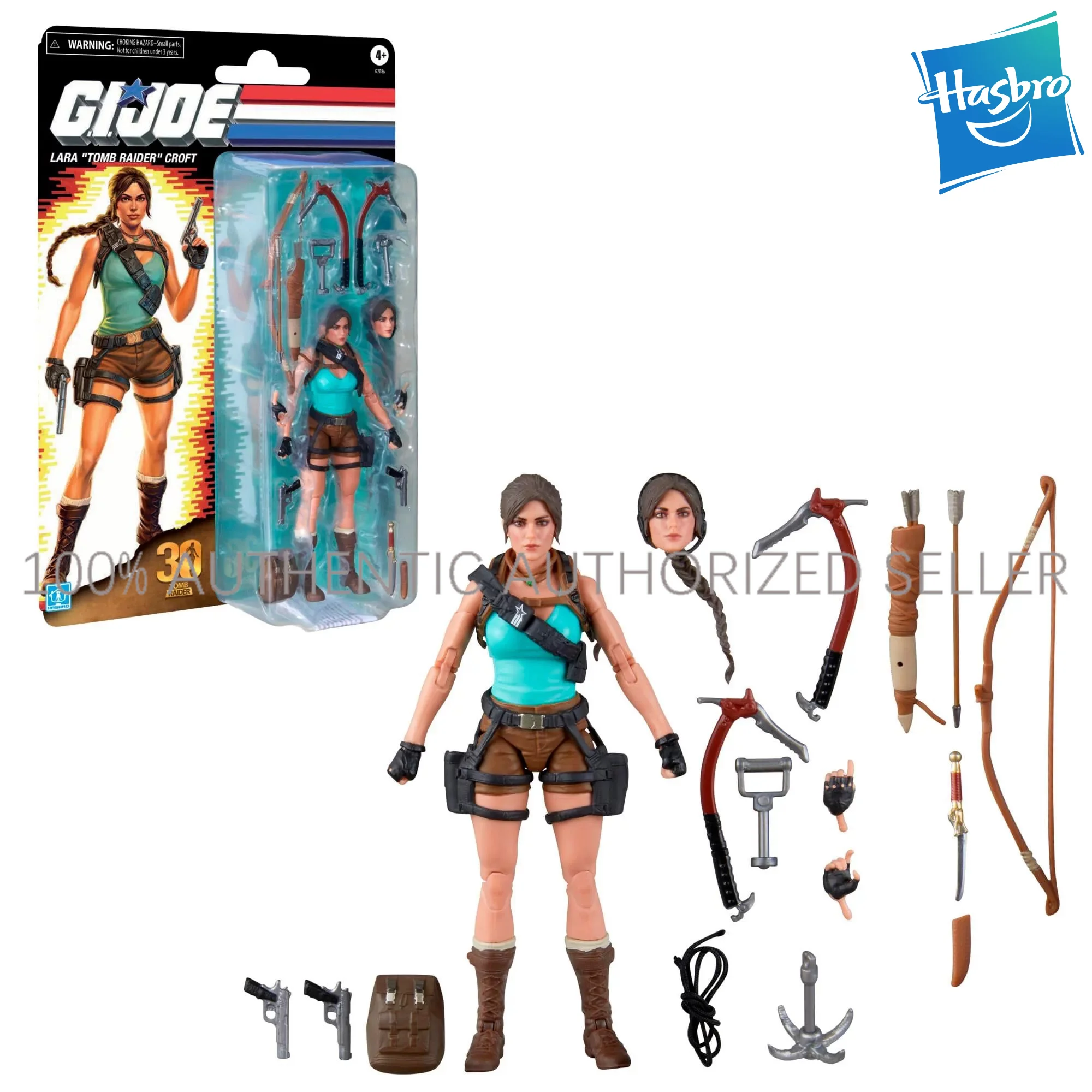 100%Original Hasbro G.I. Joe Tomb Raider 30th Anniversary Collab Lara Croft 6-Inch Action Figure, Collectible Model Hobby Gift
