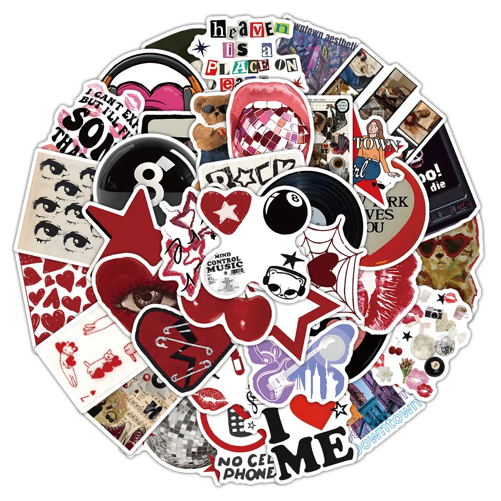 Autocollants Graffiti créatifs Y2K, 50 pièces, décalcomanies de dessin animé rétro, décoration de Style INS, cadeau pour fille, jouets pour enfants, ordinateur portable, guitare, voiture, vélo