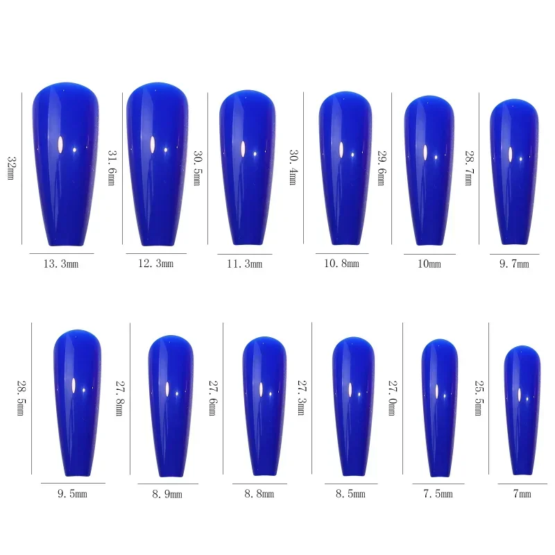 576PCS False Nails Tips Short Coffin/Almond French Artificial Acrylic Press on Nail Art American Nail Capsule for Girls Women