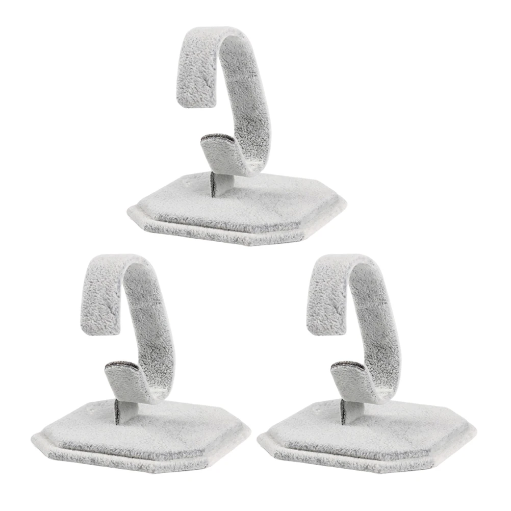 3 Pcs Watch Display Rack C Shaped Bangle Holder Grey Storage Jewelry St Bracelet Display Iron Material Adjustable