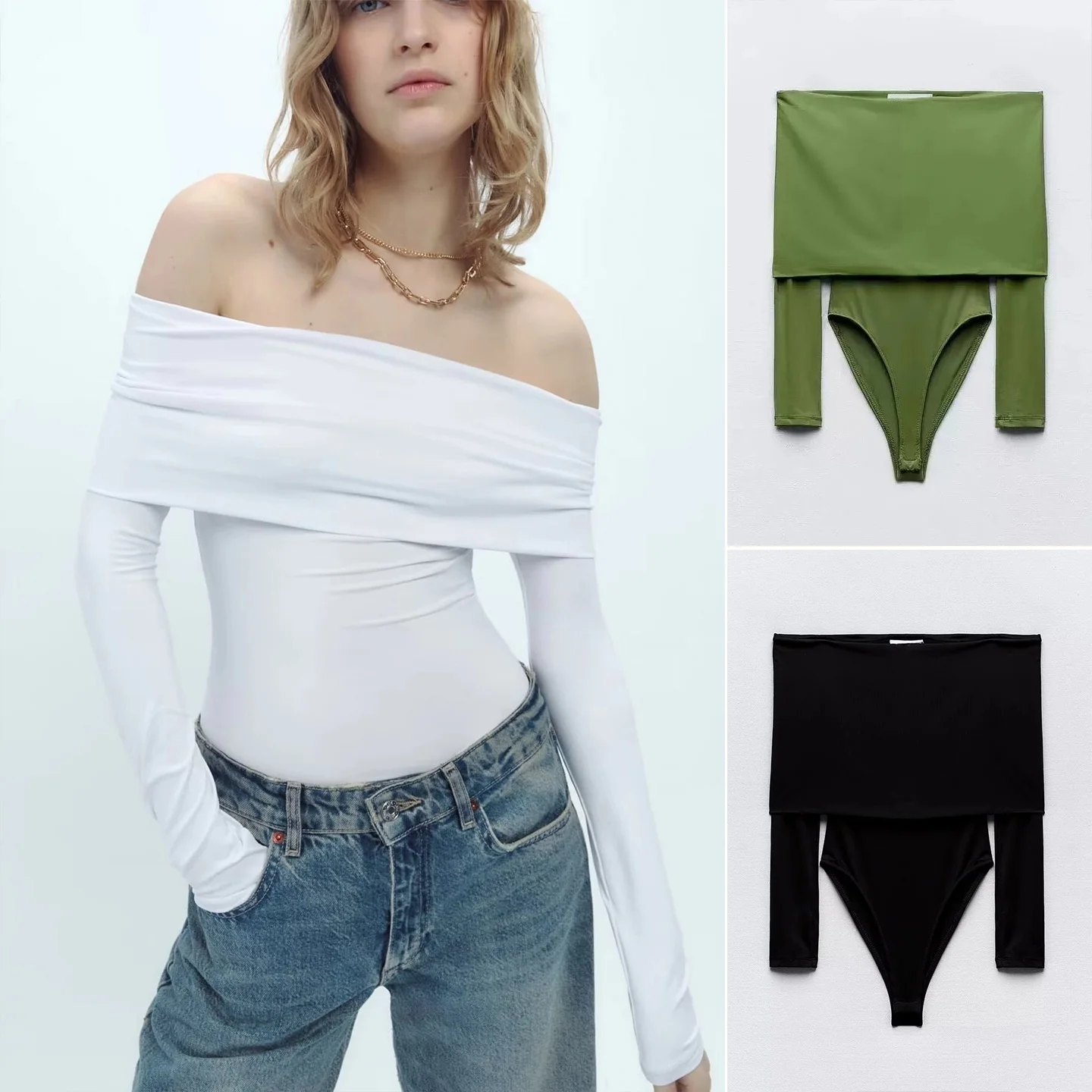 الخريف المرأة عادية نايلون قطعة واحدة طويلة Sve الانحناء oulder عالية الخصر مستقيم الساق تخفيف Sle بذلة ألياف البوليستر