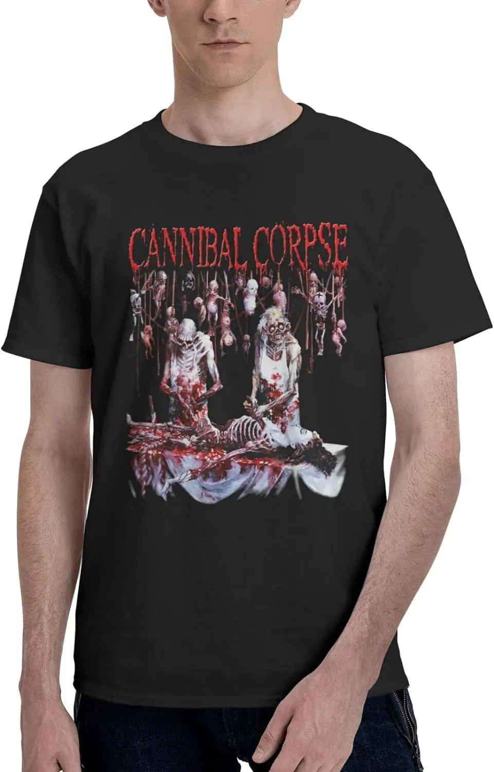 

Can-Nibal Skull Cor-Pse Men Rap T-Shirts Music Tour 2024 Men Printed T Shirts