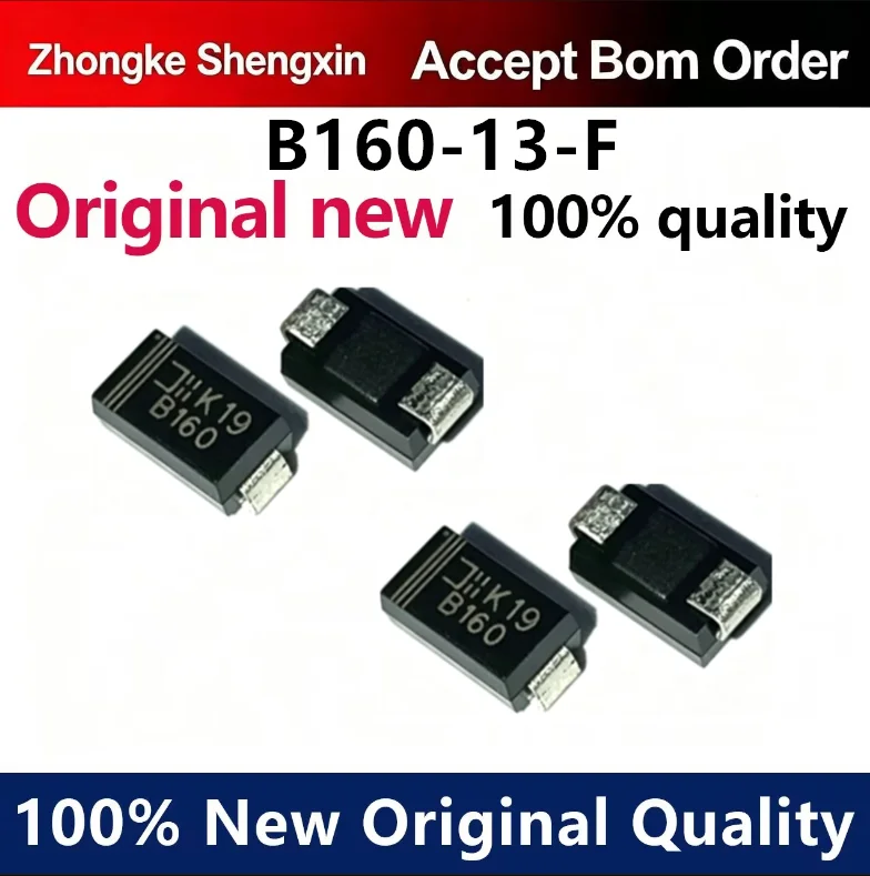 （5pcs-100pcs）SMT Schottky diode B160-13-F B160 SMA DO-214AC 60V 1A brand new