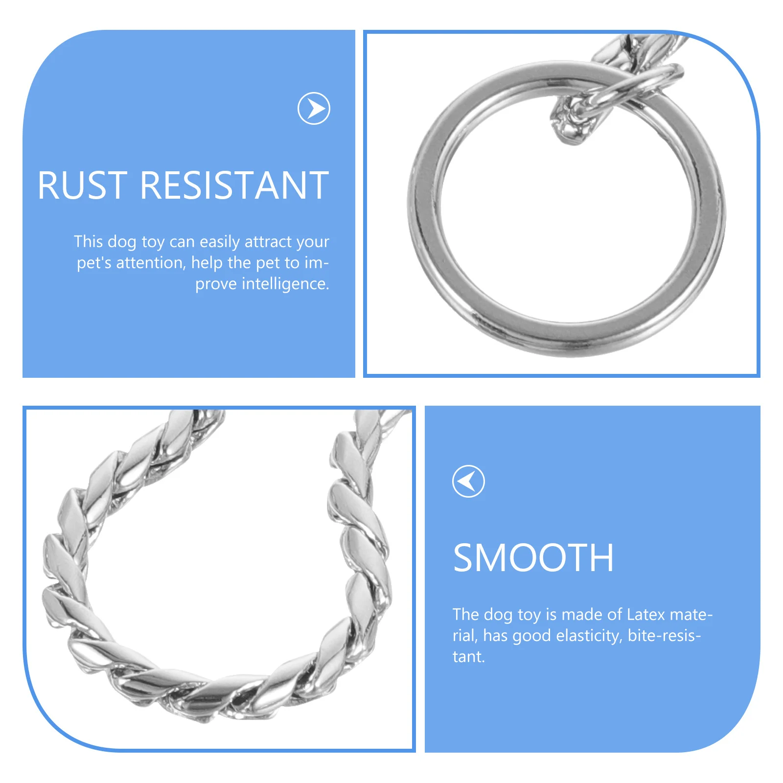 

Stainless Steel Dog Chain Rust Resistant Durable Training For Small Medium Large Dogs Decorative Metal Snake