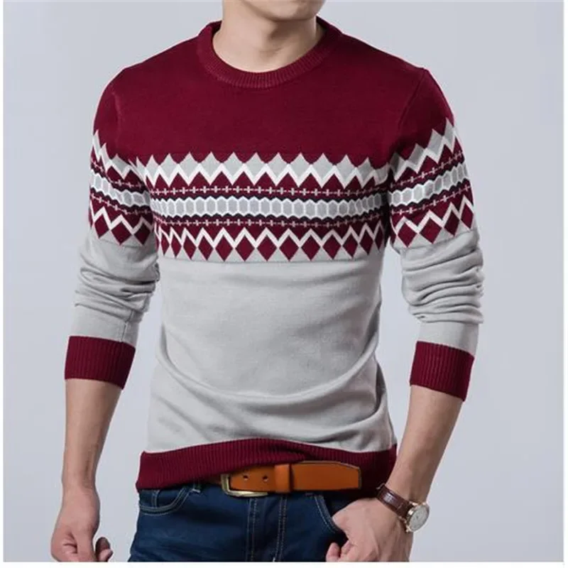 Bild 3: Neue Herbstmode Marken-Freizeitpullover O-Ausschnitt Slim Fit Strick Herren Gestreifte Pullover & Strickjacken Herren Pullover XXL