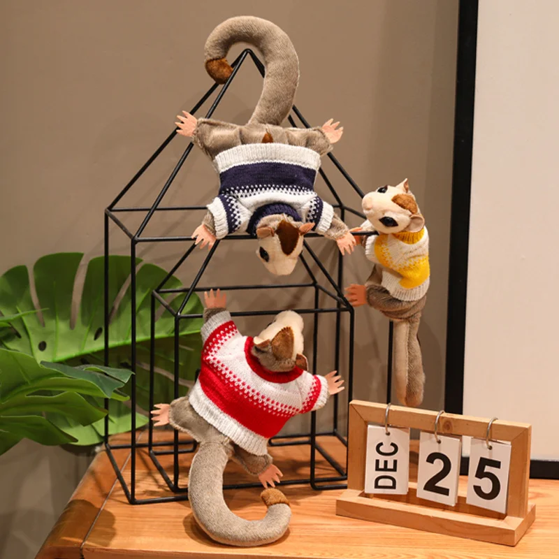 33*19 CM Suiker Zweefvliegtuig Slijtage Trui Knuffel Zachte Vliegende Eekhoorn Speelgoed Knuffels Speelgoed Leuke Hand centrum Huisdieren Grappig Cadeau