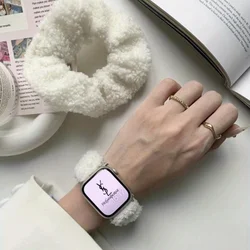 For apple Watch Band Plush scrunchie Nylon Watch band apple watch8 7 6 5 4 3 2 1 se compatible 38 41 42 44 45 49mm