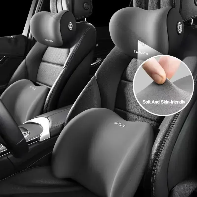 Car Headrest Lumbar Support Memory Cushion Foam Vertebral Lumbar Auto Neck Pillow For Car Interior Accessories Home Office Amagi