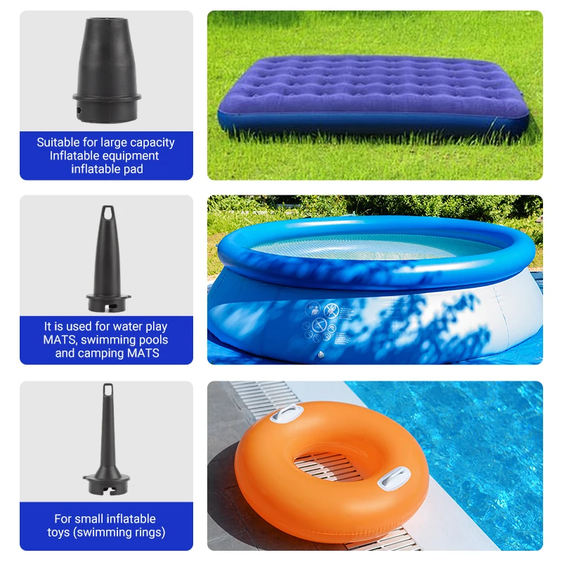 PVC Boat Mattress Inflatable Swimming Pool Raft Air Bed Electric Air Pump Inflator Battery Rechargeable Air Compressor for