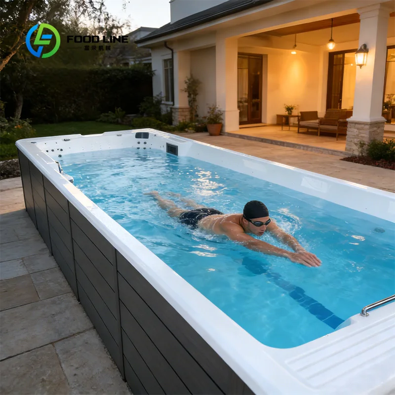 Professional Athlete Endless Swimming Pool Outdoor Swim Spa Built-in Underwater Treadmill & Balboa Touchscreen System