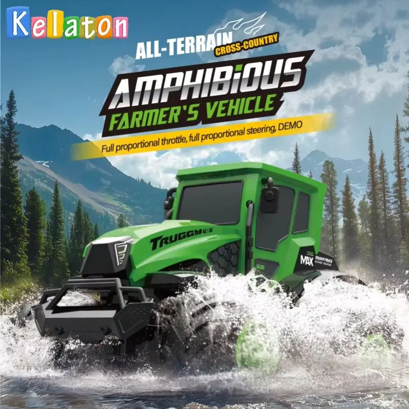 

1:14 Scale Amphibious RC Car Full Proportional 4WD Off-road Climbing Farmer Truck Toy Kids Holiday Gift