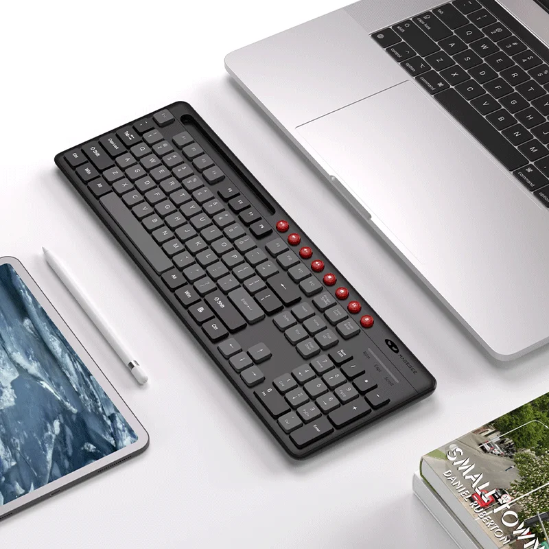 The MageGee V670 Wireless Keyboard and Mouse Set is ergonomic with its own card slot